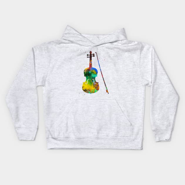 Violin, Kids Hoodie by erzebeth